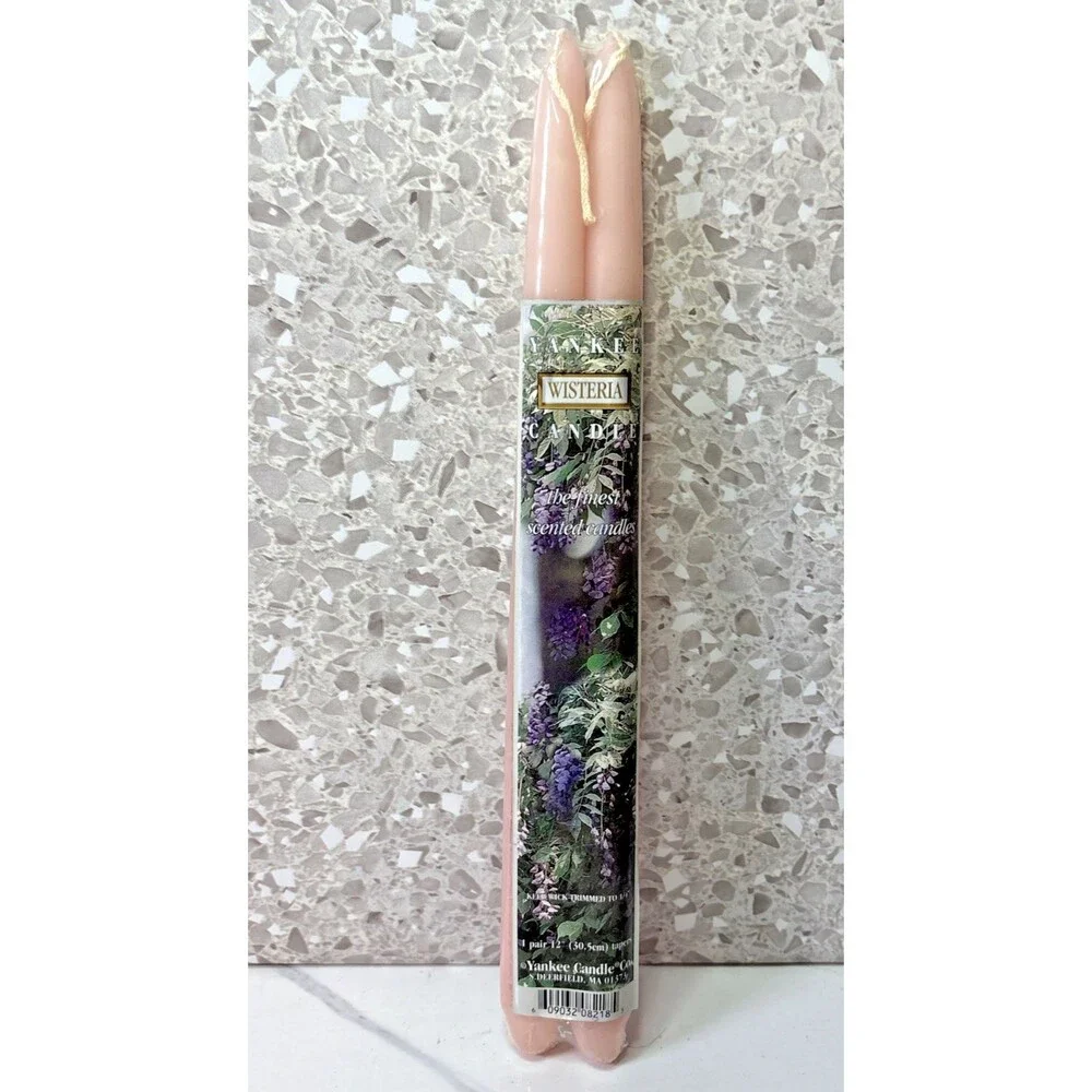 Yankee Candle 12 in. Wisteria Taper Candles Set Of 2 NIP Unused